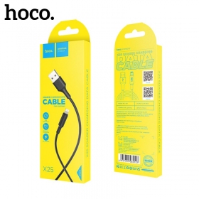 USB kabelis HOCO X25 lightning 1.0m (juodas)