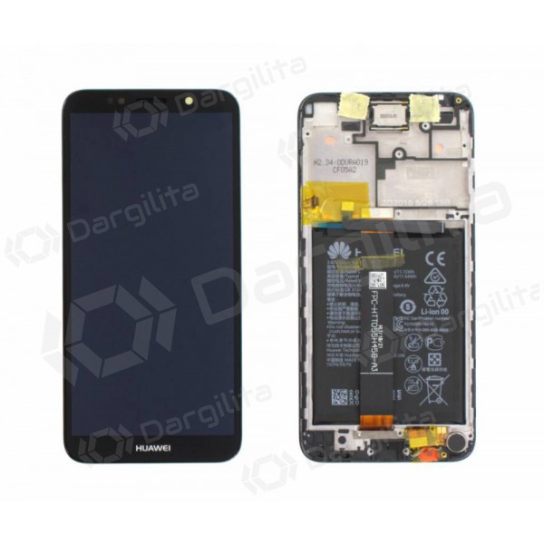 Huawei Y5 2018 ekranas (juodas) (su rėmeliu ir baterija) (service pack) (originalus)