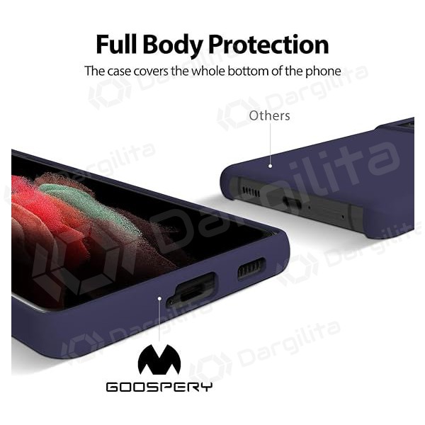 Samsung Galaxy A145 A14 4G / A146 A14 5G dėklas Mercury Goospery "Silicone Case" (tamsiai mėlynas)