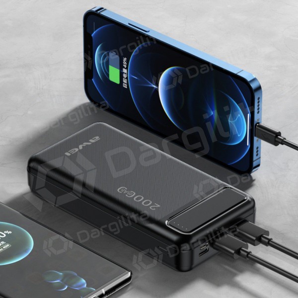 Išorinė baterija Power Bank Awei P6K 5V/2.1A 20000mAh juoda