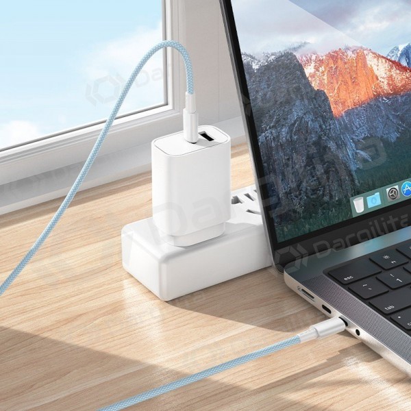 USB-C laidas Borofone BX117 USB-C į USB-C 1 m 60 W baltas