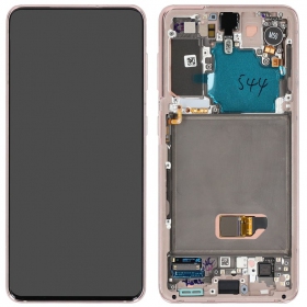 Samsung Galaxy S21 5G ekranas (violetinis) (su rėmeliu) (originalus)