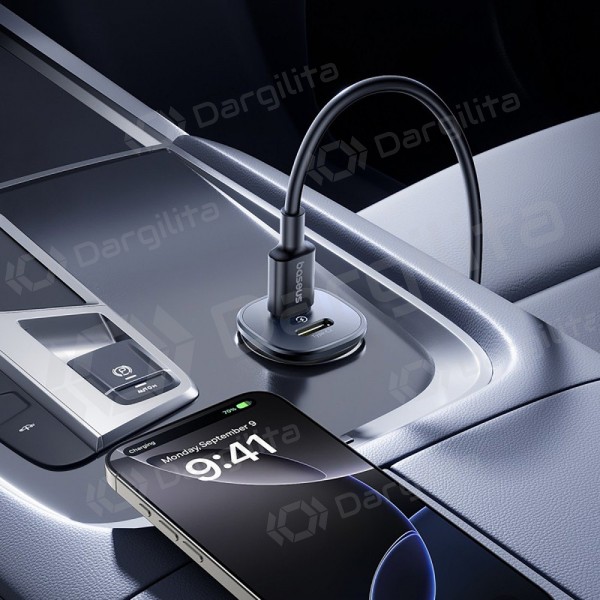 Automobilinis įkroviklis Baseus GoTrip 30 W 2xUSB-C PD QC PPS juodas