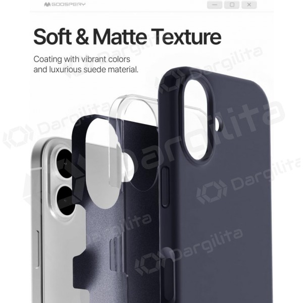 Apple iPhone 17 dėklas Mercury "Pure Magsafe Silicon Case" tamsiai mėlynas