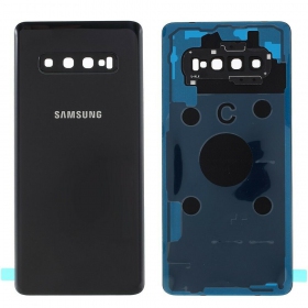 Samsung G975 Galaxy S10 Plus galinis baterijos dangtelis juodas (Prism Black) (naudotas grade C, originalus)