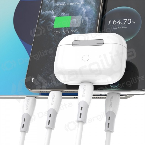 USB-C laidas Dudao L25SC USB-C į USB-C 2 m 60 W baltas