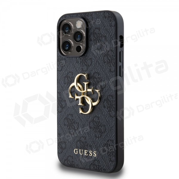 Apple iPhone 14 Pro Max dėklas "Guess PU 4G Metal Logo" (pilkas)