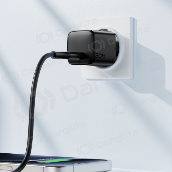 Telefono įkroviklis Acefast A117 20 W USB-C PD QC GaN juodas