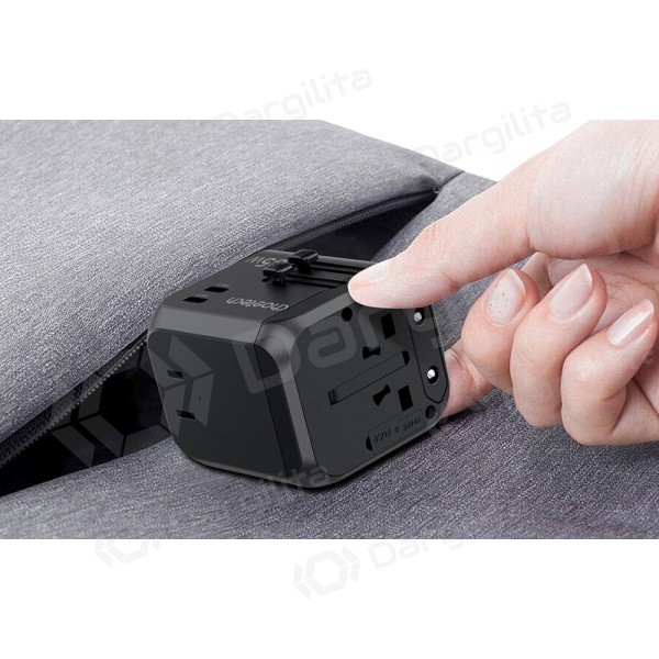 Telefono įkroviklis Choetech PD5008 30 W USB-C + USB-A PD GaN juodas