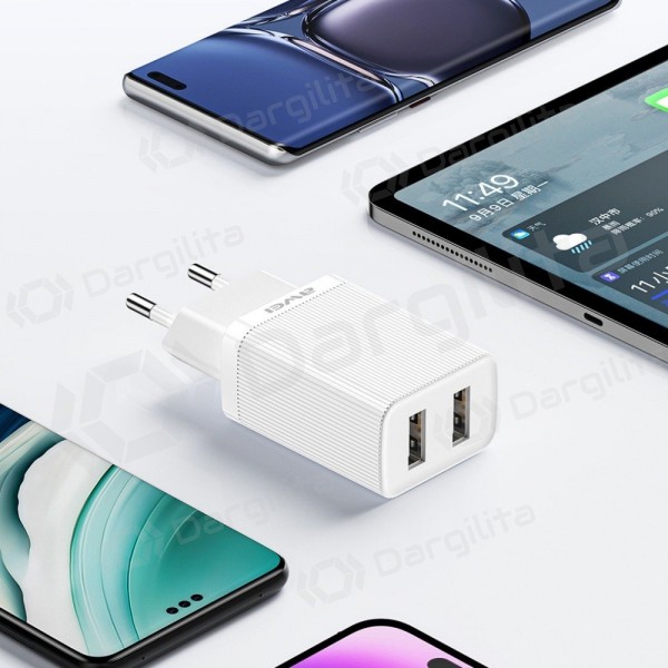 Telefono įkroviklis Awei C15L-EU 10 W 2xUSB-A Lightning baltas