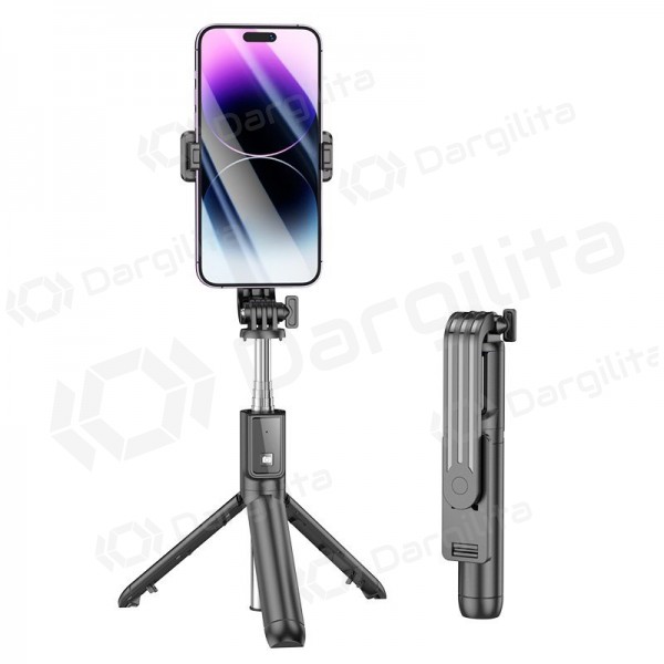 Asmenukių lazda trikojis Borofone BY11 telefonui iki 0.7 m Bluetooth juoda