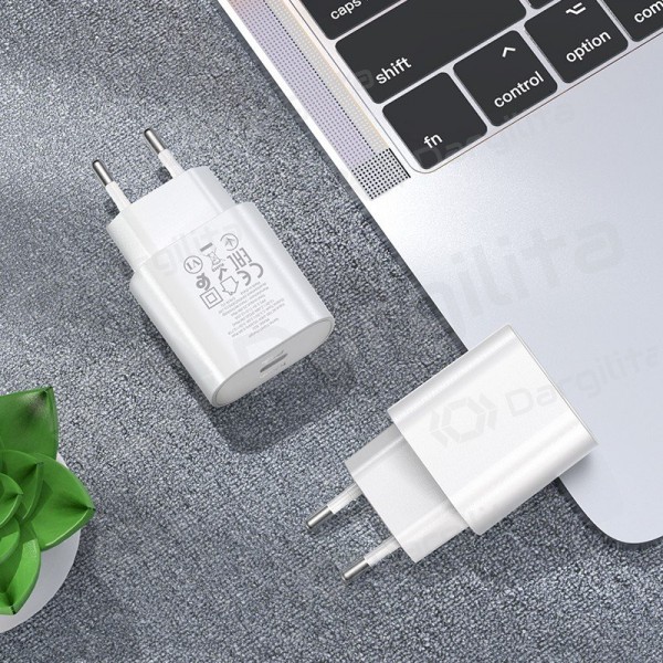 Telefono įkroviklis Hoco N22 25 W USB-C su Lightning laidu 1 m baltas