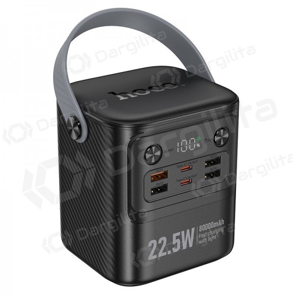 Išorinė baterija Power Bank Hoco J152 22.5W+PD20W 80000mAh juoda