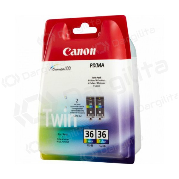 Canon CLI-36 Dviguba pakuotė (1511B018), trispalvė kasetė rašaliniams spausdintuvams