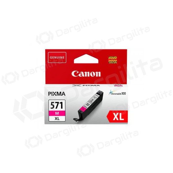 Canon CLI-571XLM (0333C001), purpurinė kasetė rašaliniams spausdintuvams, 645 psl. Canon CLI-571XLM (0333C001), purpurinė kasetė rašaliniams spausdintuvams, 645 psl.