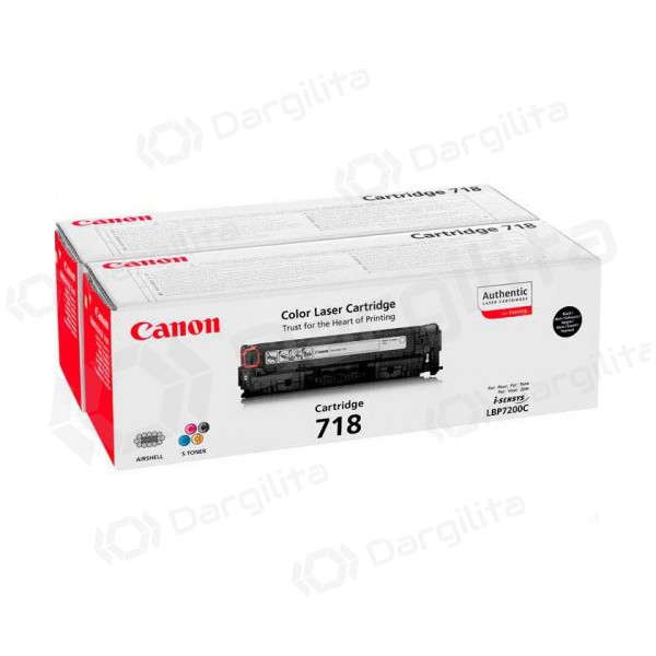 Canon CRG 718 (2662B005) (2662B017) Dviguba pakuotė juoda kasetė lazeriniams spausdintuvams