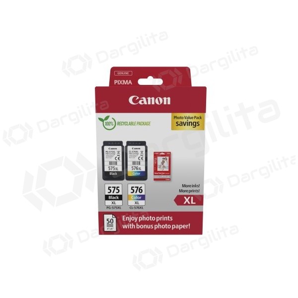 Canon PG-575XL/CL-576XL (5437C006) Photo value pack Rašalinių kasečių komplektas, BK/CMY