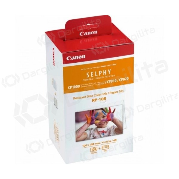 Canon RP-108 Colour (8568B001) Rašalinė kasetė + 100x148mm Popierius (108 lapai)