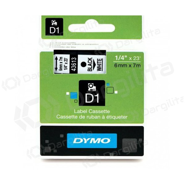Dymo Label 43613 Balta /Juoda (S0720780), juostelė Dymo Label 43613 Balta /Juoda (S0720780), juostelė