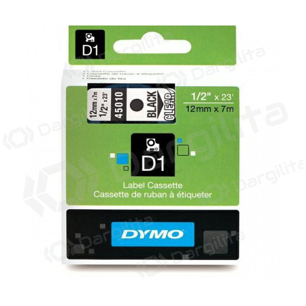 Dymo Label 45010 Skaidri/Juoda (S0720500), juostelė Dymo Label 45010 Skaidri/Juoda (S0720500), juostelė