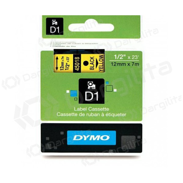 Dymo Label 45018 Geltona/Juoda (S0720580), juostelė