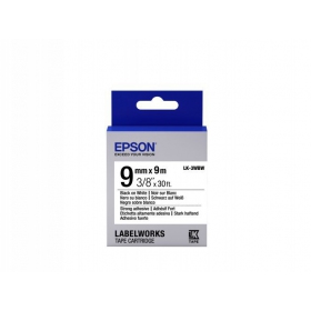Epson Label Cartridge LK-3WBW Strong Adhesive Black on White 9mm (9m)