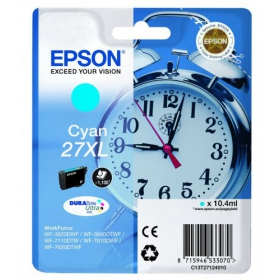 Epson No.27XL (C13T27124012) 1,1k DURABrite Ultra 27XL, žydra kasetė rašaliniams spausdintuvams, 1100 psl.