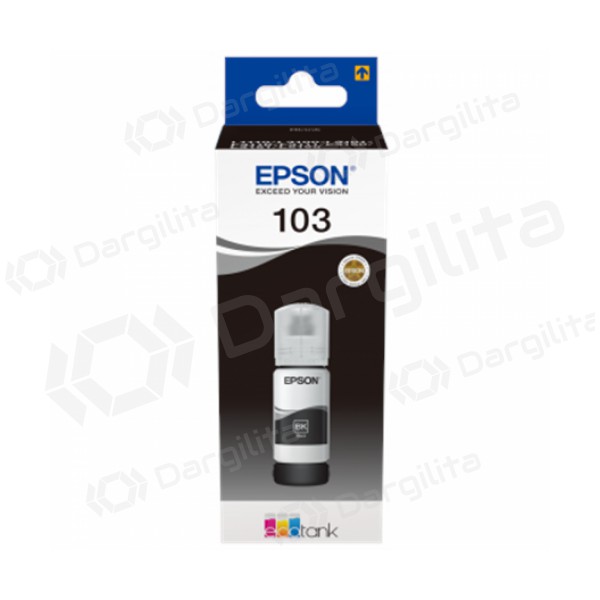 Epson 103 EcoTank (C13T00S14A), juoda kasetė rašaliniams spausdintuvams, 65 ml Epson 103 EcoTank (C13T00S14A), juoda kasetė rašaliniams spausdintuvams, 65 ml