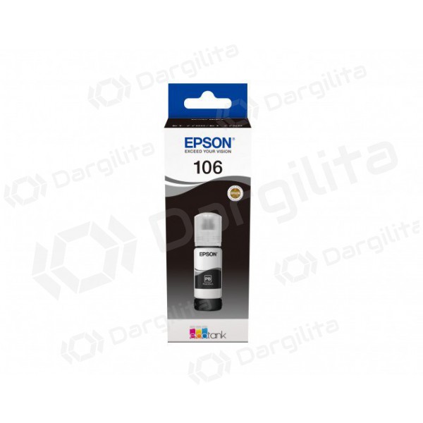 Epson 106 (C13T00R140), foto juoda kasetė rašaliniams spausdintuvams, 70 ml Epson 106 (C13T00R140), foto juoda kasetė rašaliniams spausdintuvams, 70 ml