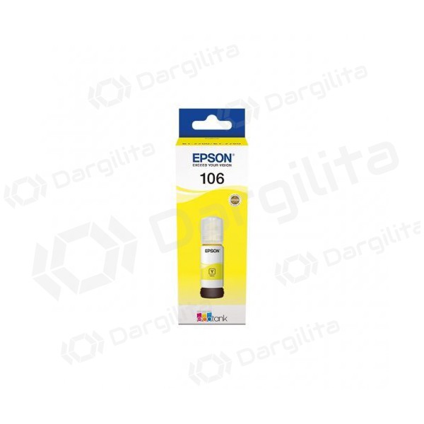 Epson 106 (C13T00R440), geltona kasetė rašaliniams spausdintuvams, 70 ml Epson 106 (C13T00R440), geltona kasetė rašaliniams spausdintuvams, 70 ml