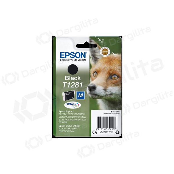 Epson (C13T12814012), juoda kasetė rašaliniams spausdintuvams, 185 psl. Epson (C13T12814012), juoda kasetė rašaliniams spausdintuvams, 185 psl.