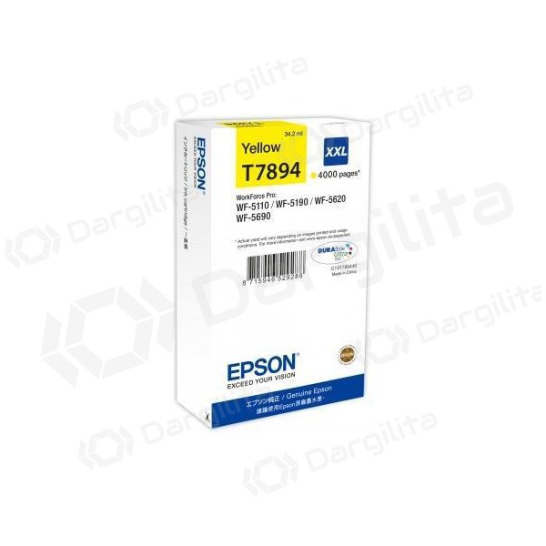 Epson HC (C13T789440), geltona kasetė rašaliniams spausdintuvams Epson HC (C13T789440), geltona kasetė rašaliniams spausdintuvams