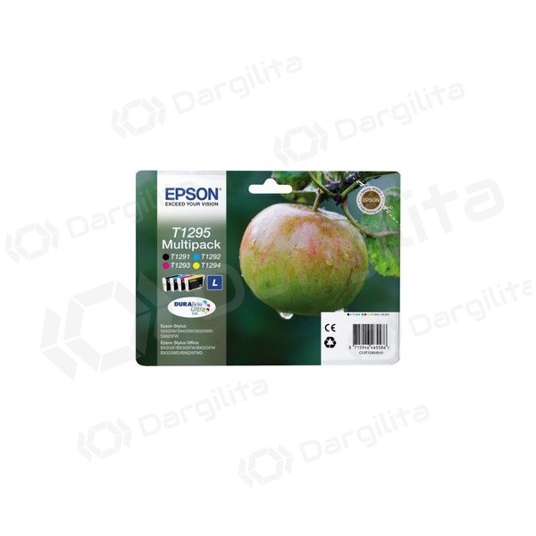 Epson kasečių rinkinys (C13T12954012), juoda, žydra, purpurinė, geltona kasetė rašaliniams spausdintuvams Epson kasečių rinkinys (C13T12954012), juoda, žydra, purpurinė, geltona kasetė rašaliniams spausdintuvams