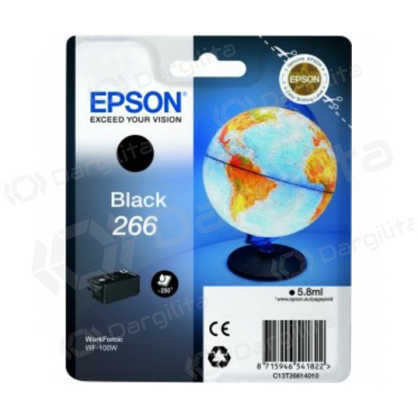Epson No.266 (C13T26614010), juoda kasetė rašaliniams spausdintuvams, 250 psl.