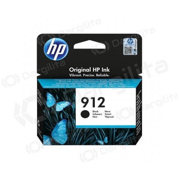 Hewlett-Packard 912 (3YL80AE), juoda kasetė rašalliniams spausdintuvams 1000 psl.