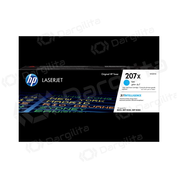 HP 207X W2211X, žydra kasetė lazeriniams spausdintuvams