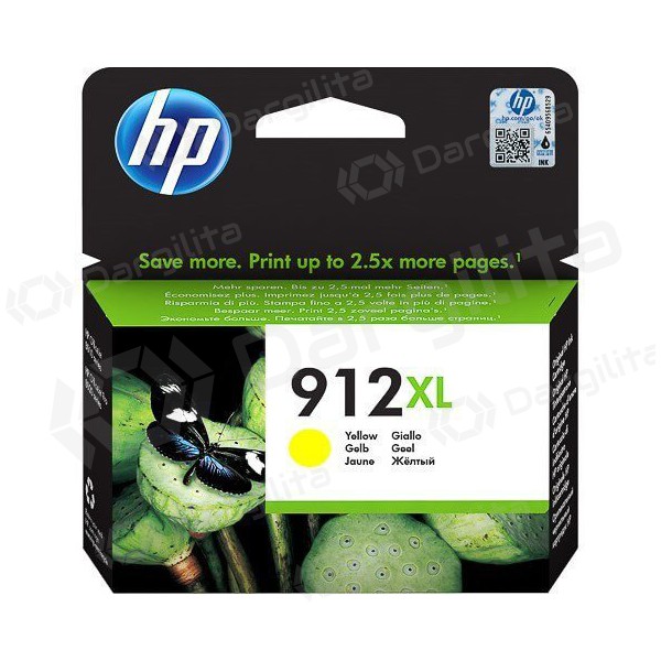 HP (3YL83AE, 912XL), geltona kasetė rašaliniams spausdintuvams, 825 psl.