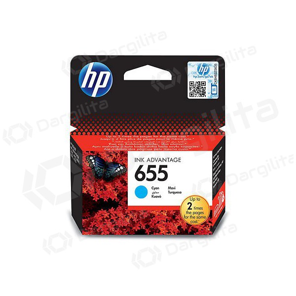 HP No.655 (CZ110AE), žydra kasetė rašaliniams spausdintuvams