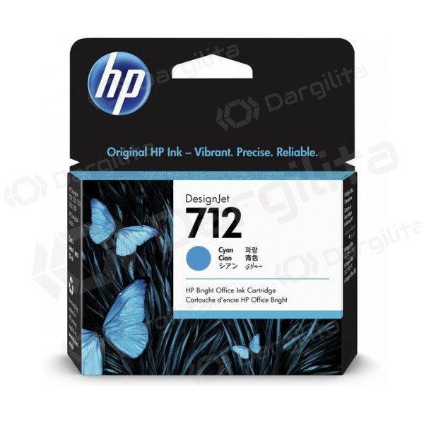 HP No.712 (3ED67A), mėlyna kasetė Rašaliniams spausdintuvams, 29ml.
