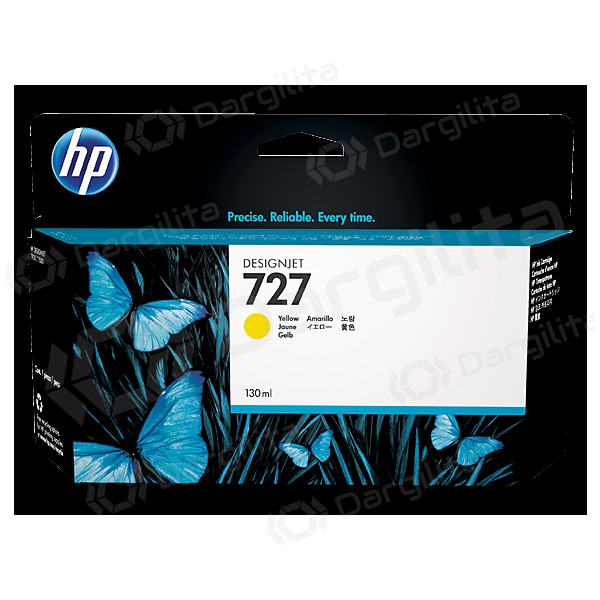 HP No.727 (B3P21A), geltona kasetė rašaliniams spausdintuvams