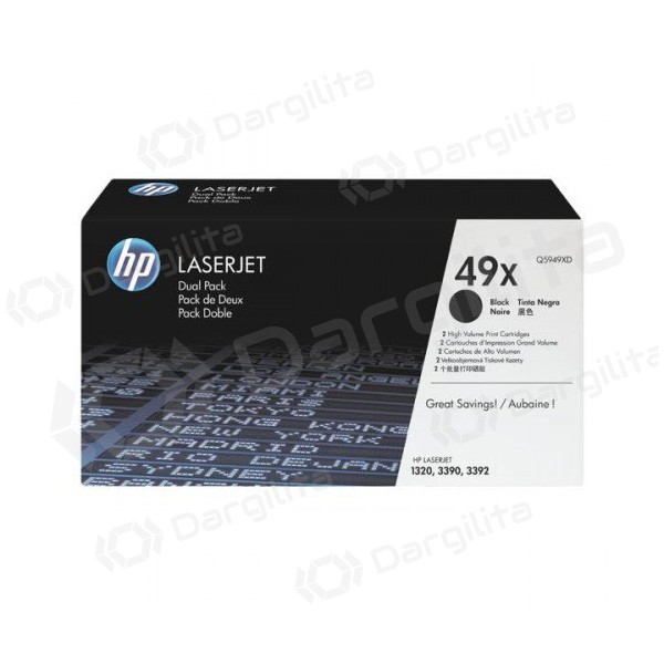 HP Q5949XD No.49XD Dviguba pakuotė EOL, juoda kasetė lazeriniams spausdintuvams, 6000 psl.