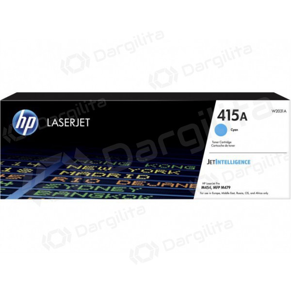 HP (W2031A, 415A), žydra kasetė lazeriniams spausdintuvams