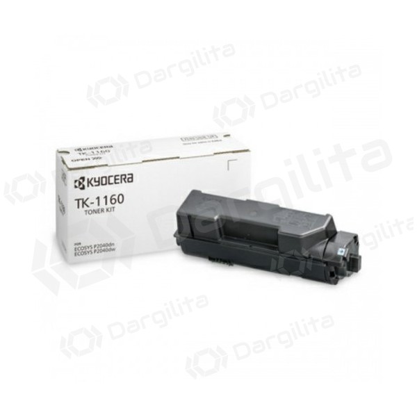 Kyocera TK-1160 (1T02RY0NL0), juoda kasetė lazeriniams spausdintuvams, 7200 psl. Kyocera TK-1160 (1T02RY0NL0), juoda kasetė lazeriniams spausdintuvams, 7200 psl.