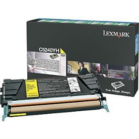 Lexmark (C5240YH), geltona kasetė lazeriniams spausdintuvams, 5000 psl.
