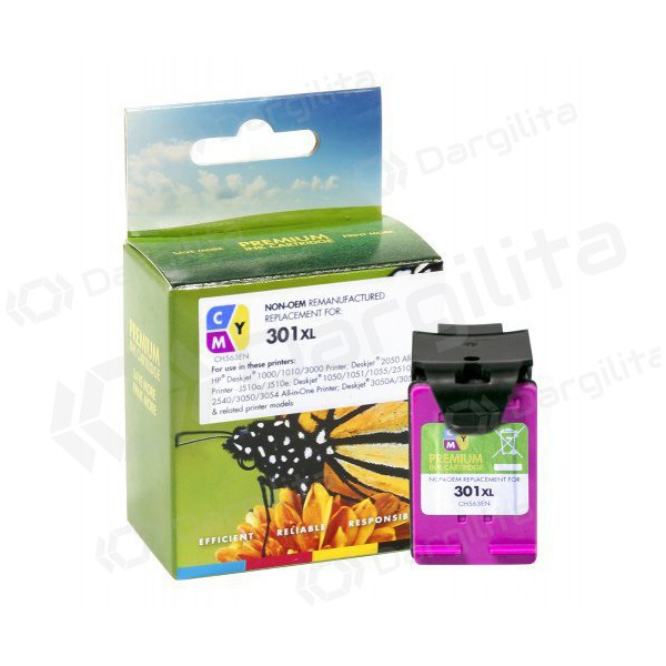 Neoriginali Static Control HP 301 XL (CH564EE), trispalvė kasetė rašaliniams spausdintuvams, 330 psl.