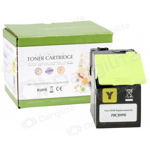 Neoriginali Static Control Lexmark 702HY (70C2HY0), geltona kasetė lazeriniams spausdintuvams, 3000 psl.