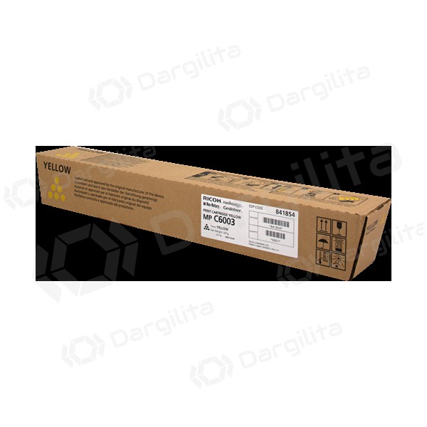 Ricoh MP C6003 (841854), geltona kasetė lazeriniams spausdintuvams, 22500 psl.
