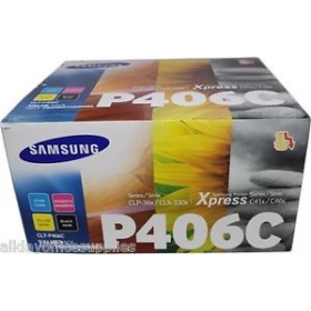 Samsung kasečių rinkinys-Kit CLT-P406C/ELS (SU375A), juoda, žydra, purpurinė, geltona kasetė lazeriniams spausdintuvams