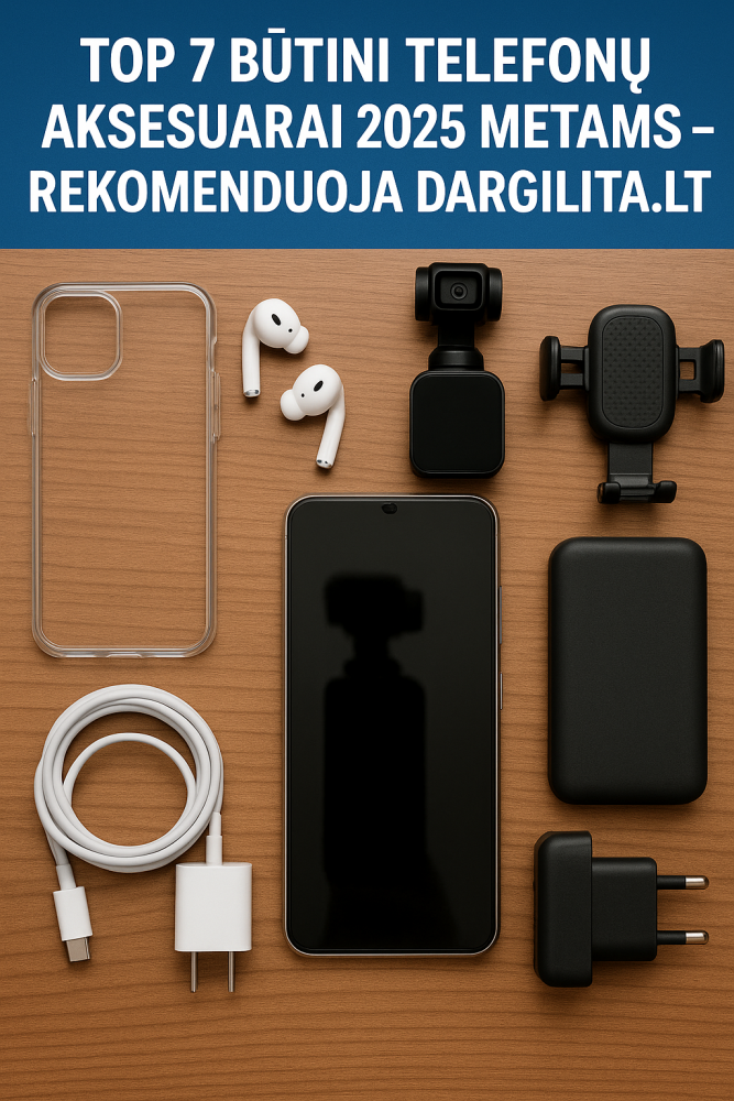 Top 7 Būtini Telefonų Aksesuarai 2025 Metams – Rekomenduoja Dargilita.lt